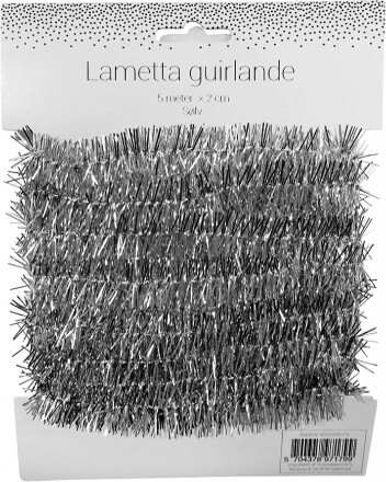 Lametta - Guirlande - Sølv - 2 Cm X 5 M