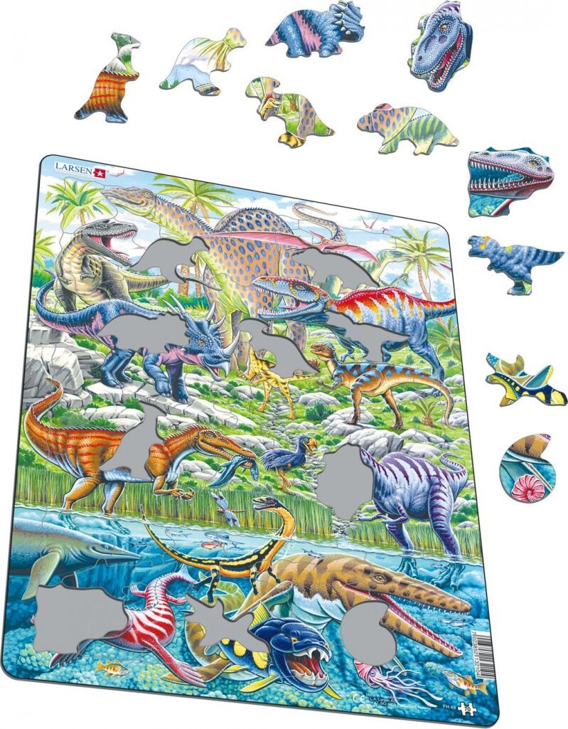 Dinosaur Puslespil Til Børn - 70 Brikker