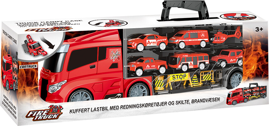 Lastbil M/redningskøretøjer Og Skilte, Brand - Contruck