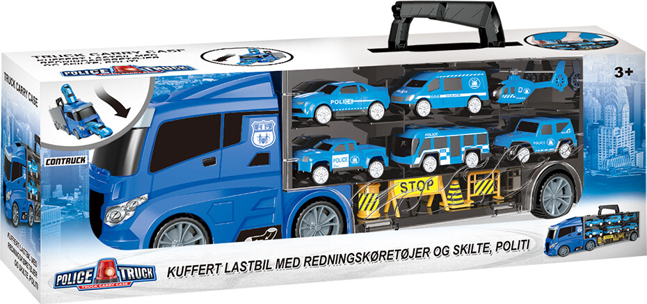 Lastbil M/redningskøretøjer Og Skilte, Politi - Contruck