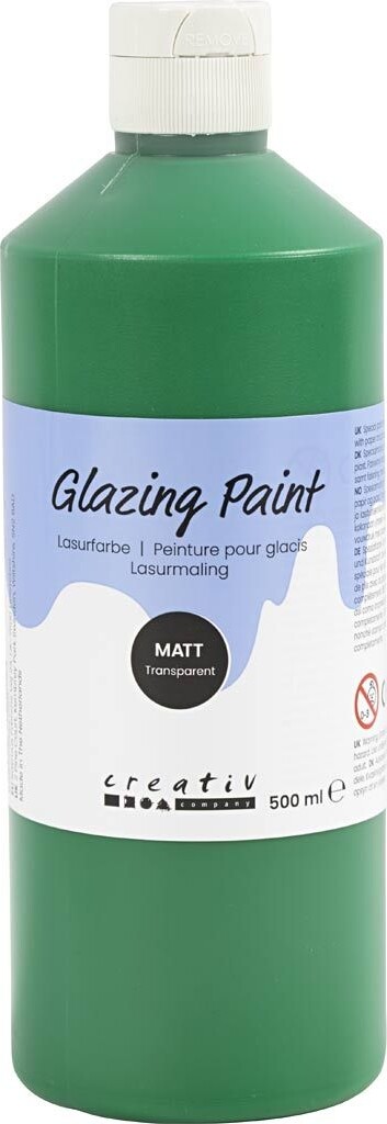 Lasurmaling - Mat - Transparent - Grøn - 500 Ml
