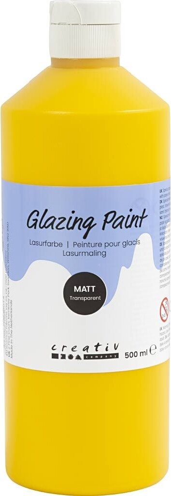 Lasurmaling - Mat - Transparent - Gul - 500 Ml