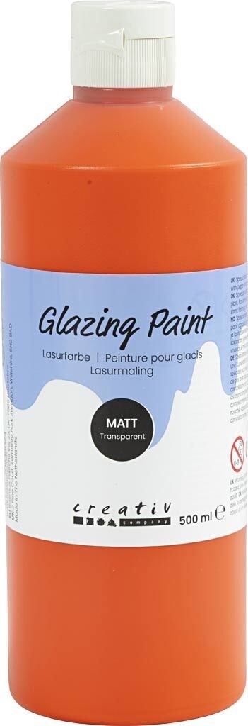 Lasurmaling - Mat - Transparent - Orange - 500 Ml