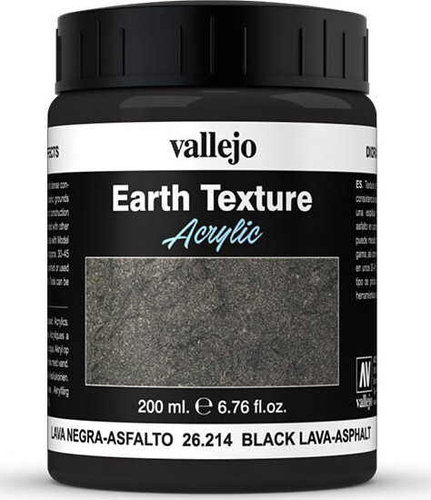 Billede af Vallejo - Earth Texture Acrylic - Black Lava Asphalt 200 Ml - 26214