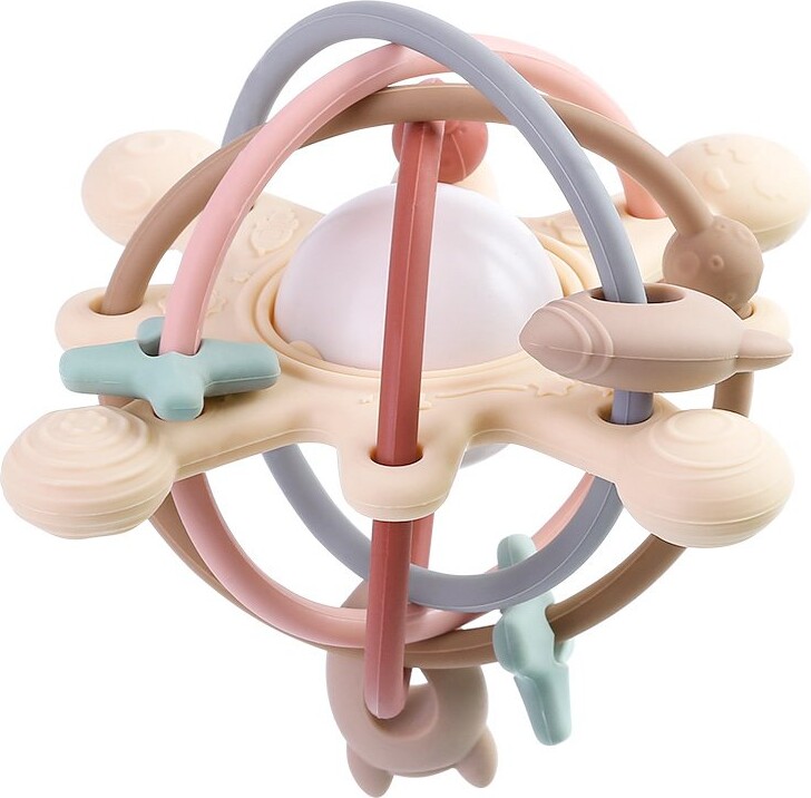 Multi toy silikonelegetøj med raslekugle dark