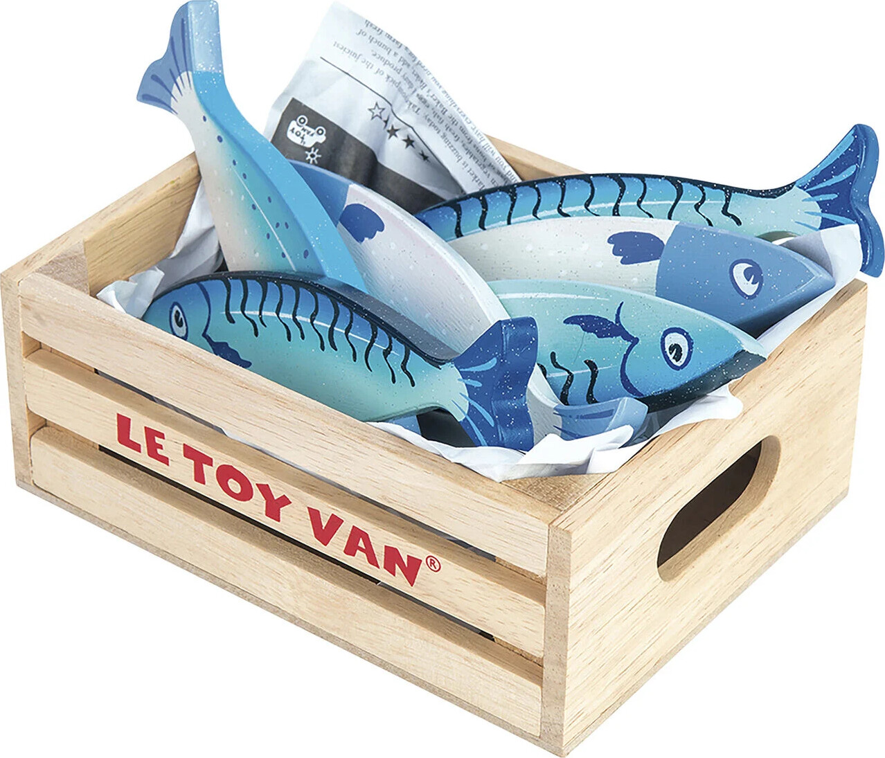 Le Toy Van Legemad - Frisk Fisk I Trækasse - 7 Dele