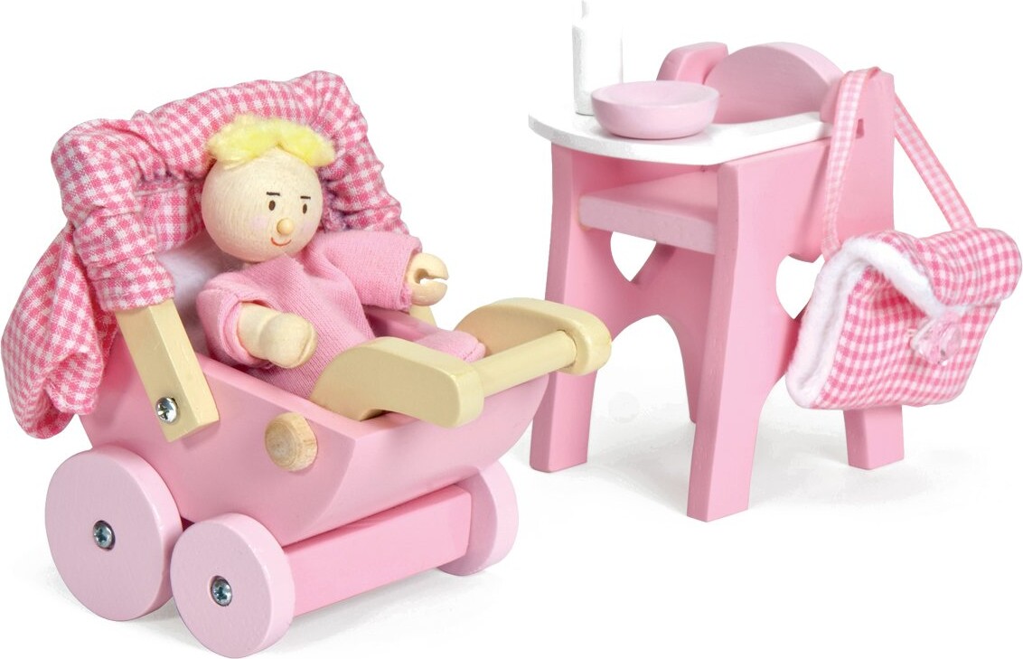 Le Toy Van - Dukkehus Møbler - Puslesæt Med Baby Dukke - Træ