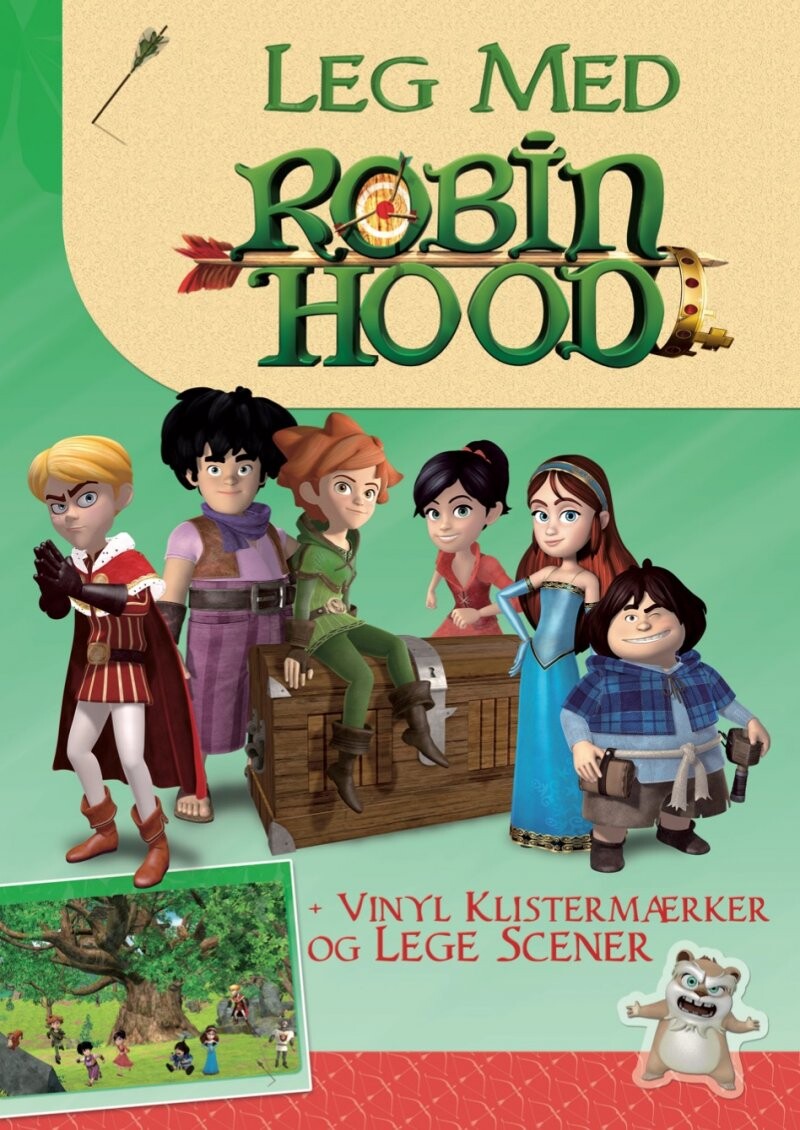 Billede af Robin Hood Bog - Med Lege Scener Og Klistermærker - Grøn - Diverse - Bog