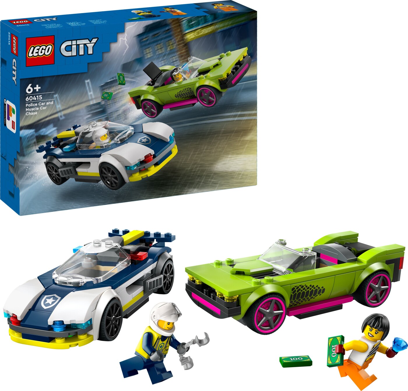 Billede af Lego City - Biljagt Med Politi Og Muskelbil - 60415