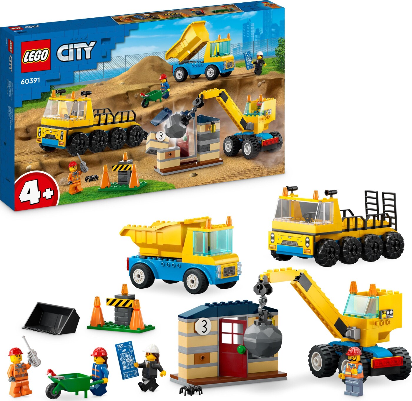 Billede af Lego City - Nedrivnings Kran Og Entreprenørmaskiner - 60391 hos Gucca.dk