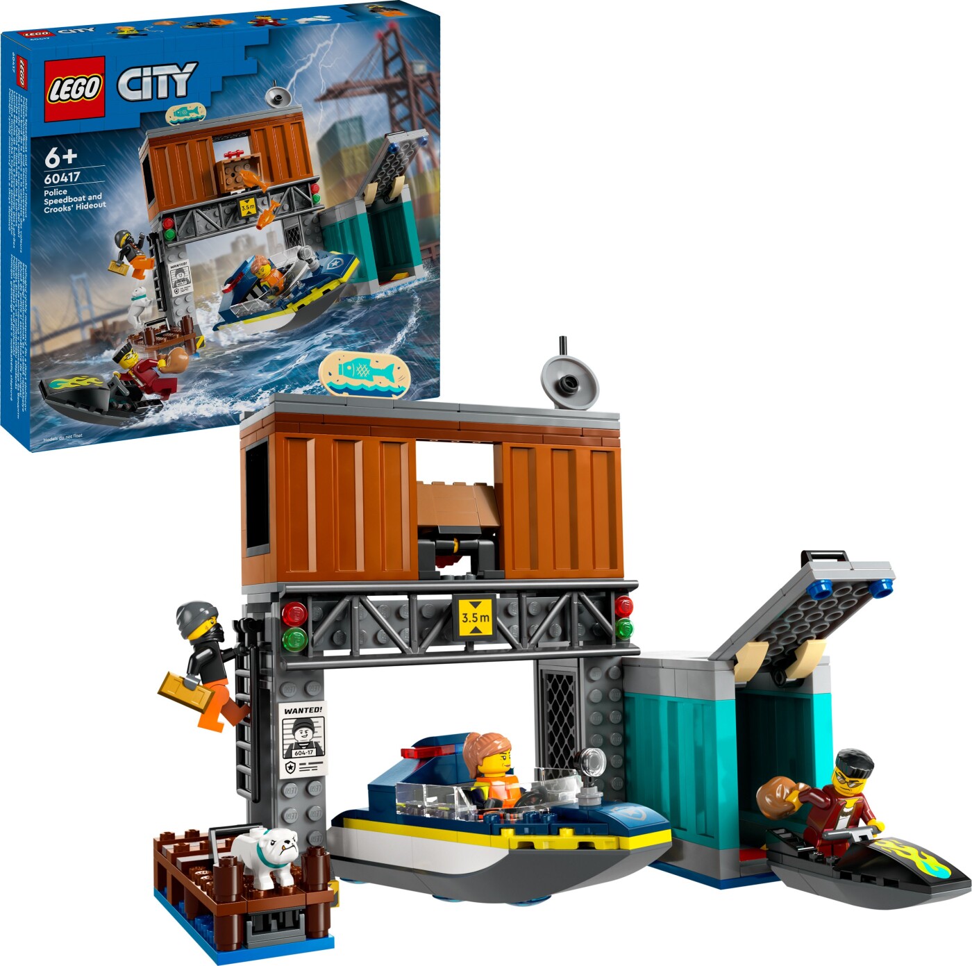 Billede af Lego City - Politiets Speedbåd Og Skurkenes Skjulested - 60417