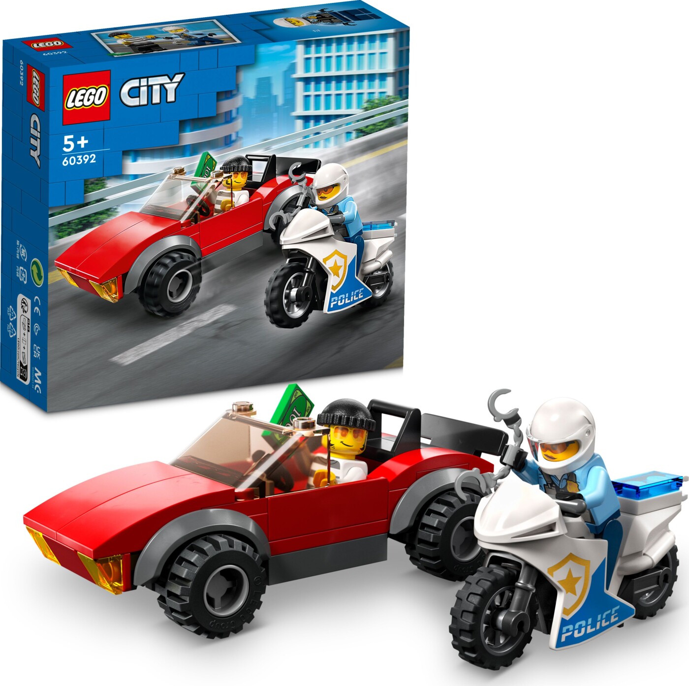 Billede af Lego City - Politimotorcykel På Biljagt - 60392 hos Gucca.dk