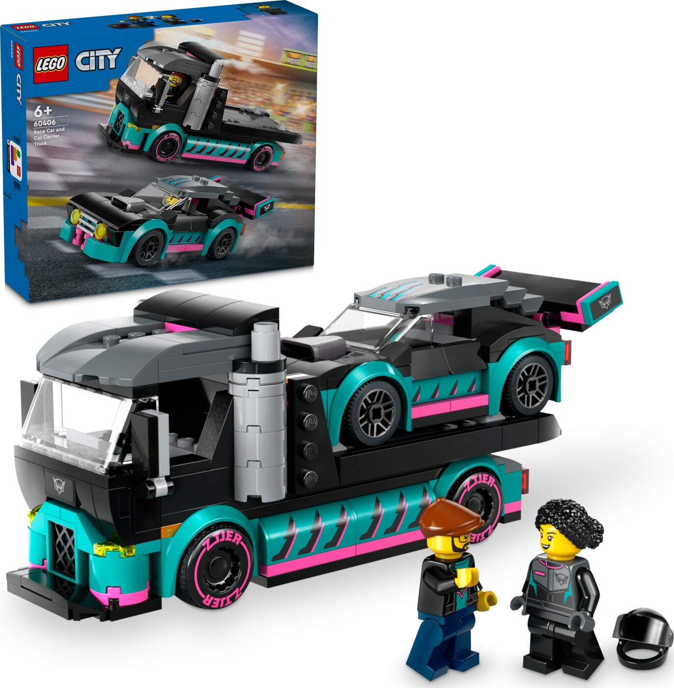 Billede af Lego City - Racerbil Og Biltransporter - 60406