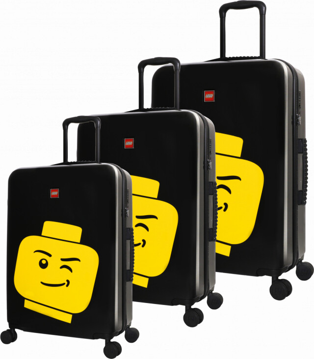 Lego - Kuffert Sæt - Colourbox Minifigure Head - Sort Gul - 3 Stk