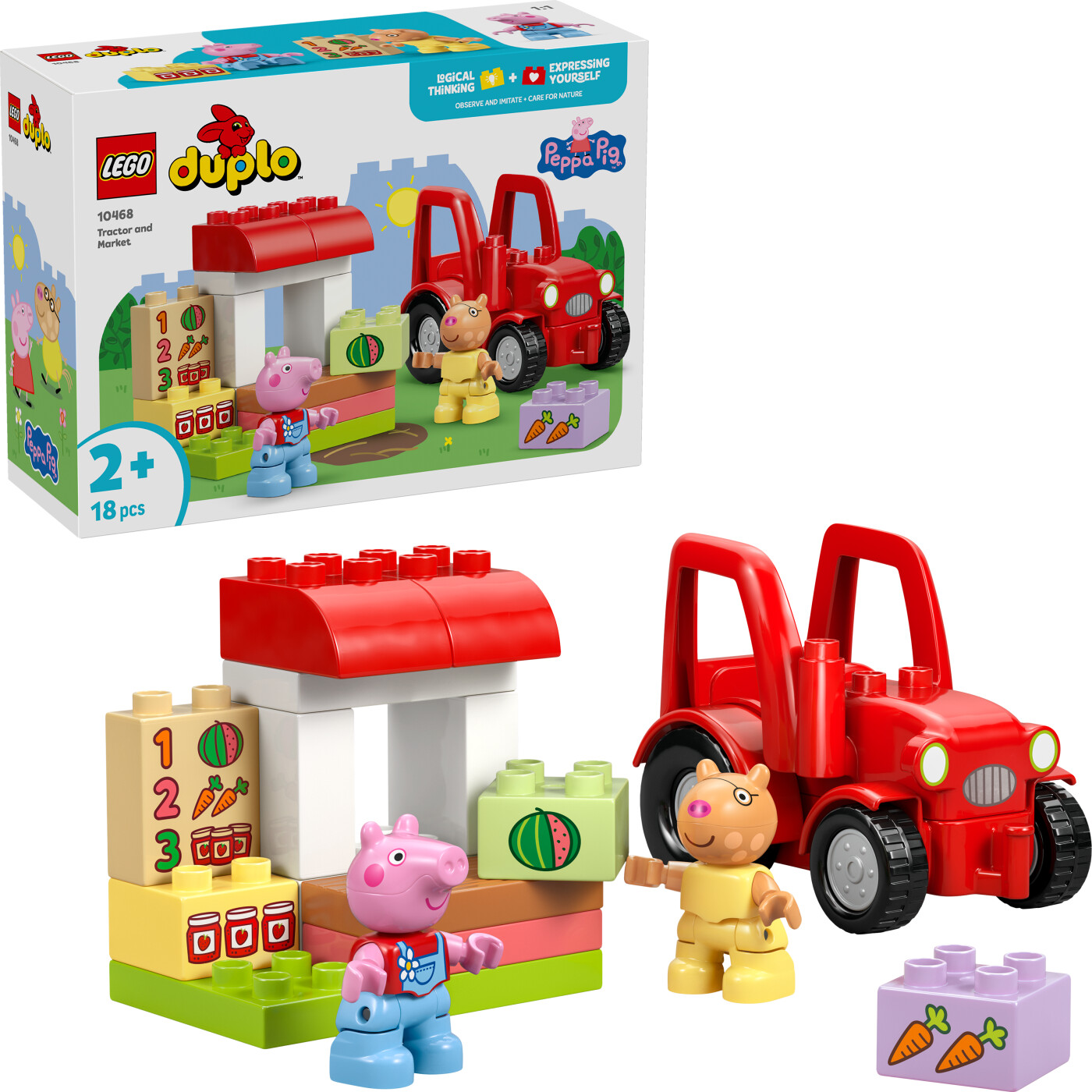 Lego 10468 - Duplo Tractor And Market - Gurli Gris - Traktor Sæt billede