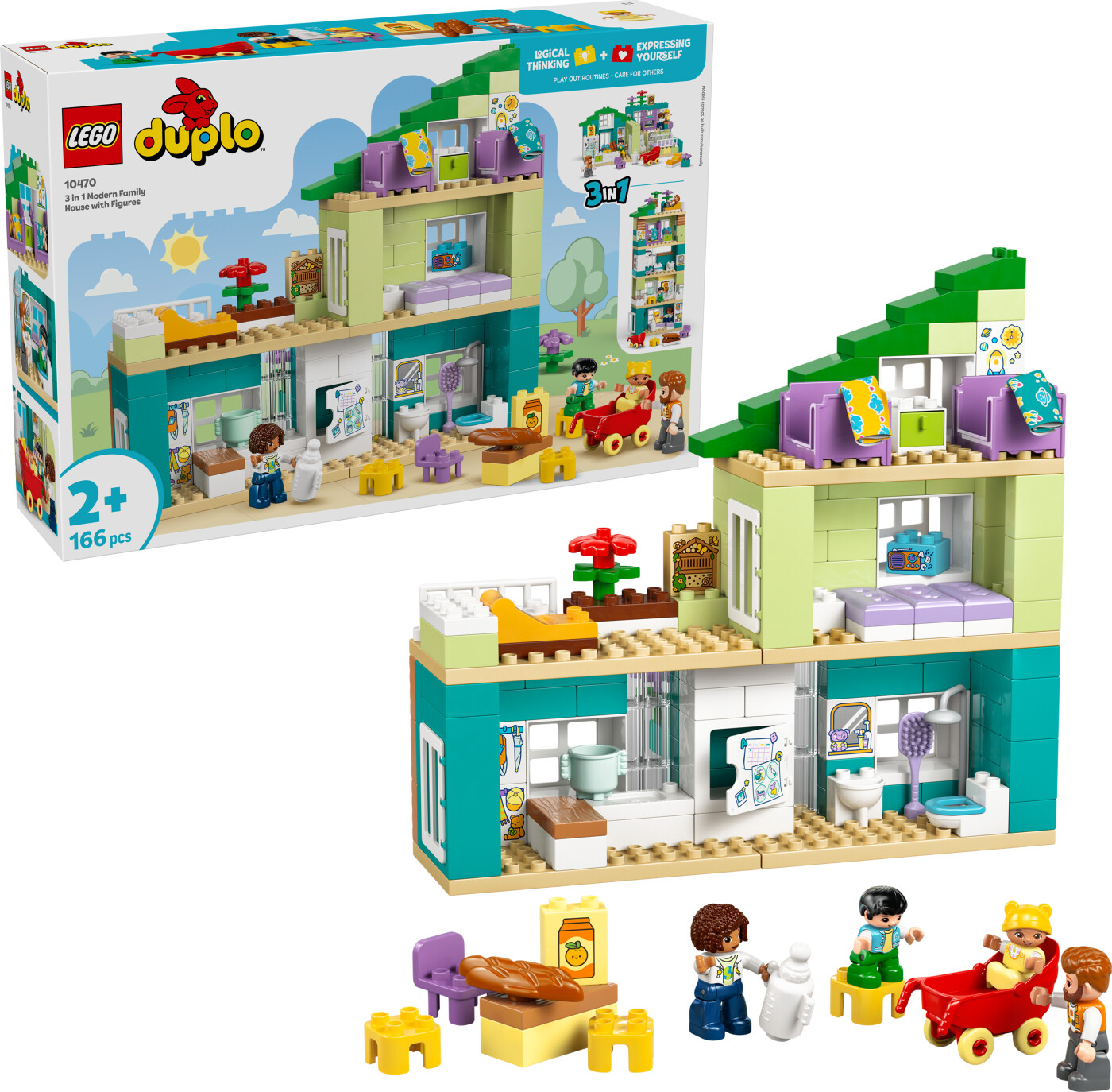 Lego 10470 - Duplo - 3-i-1 Moderne Familiehus Med Figurer