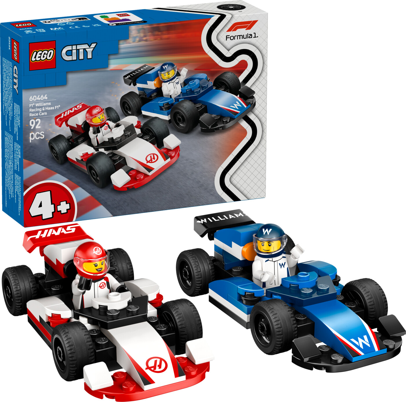 Lego - Lego City - F1 Williams Racing Og Haas F1 Racerbiler (60464)