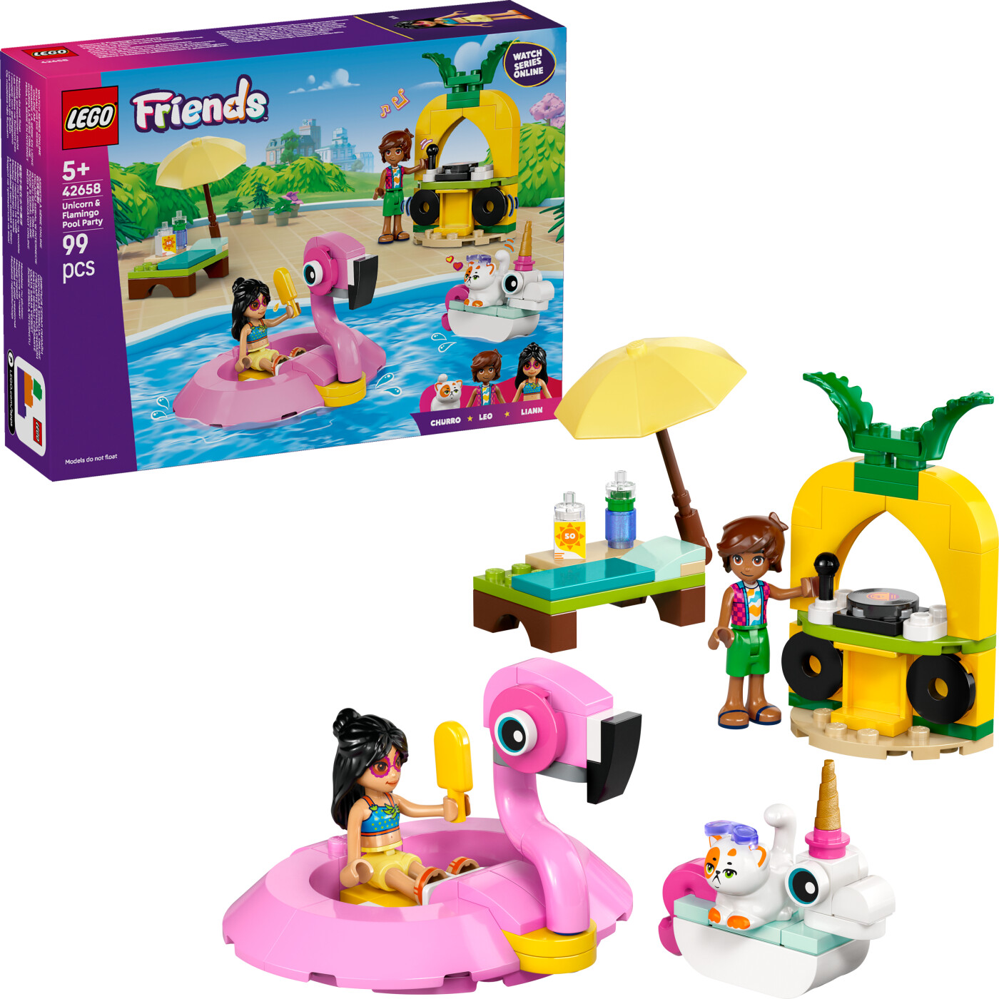 LEGO Friends Poolparty med enhjørning og flamingo