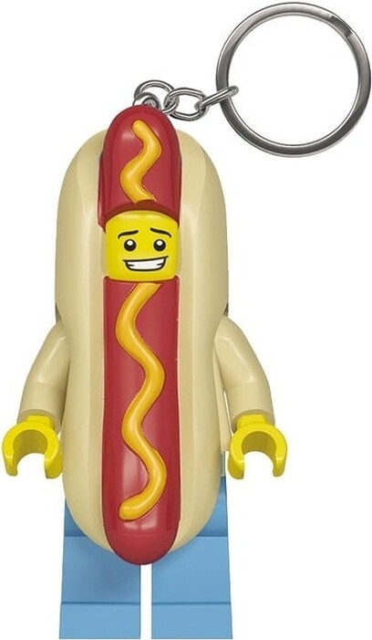 Lego - Nøglering Med Led Lys - Hot Dog Mand