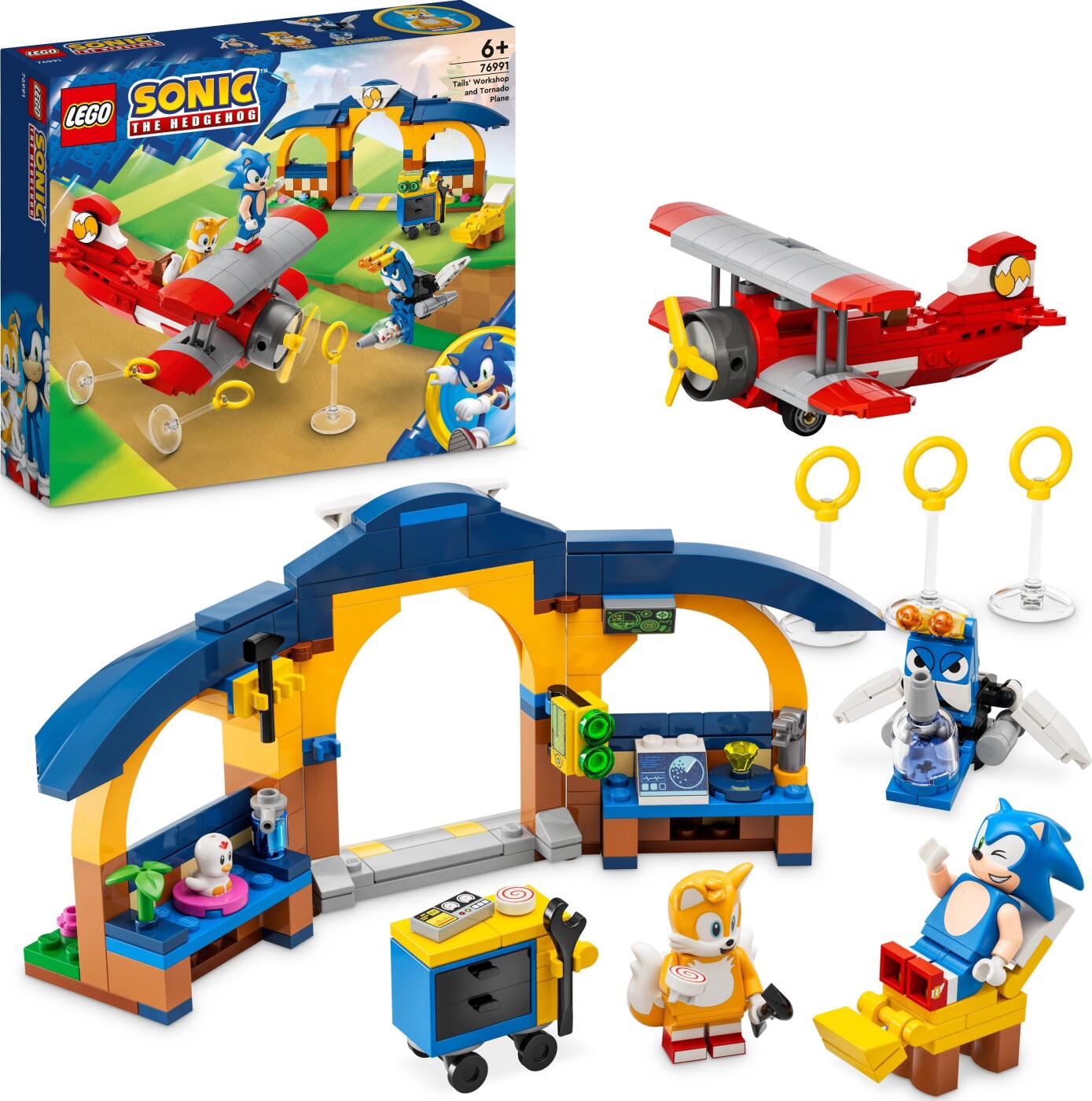 Billede af Lego Sonic - Tails' Værksted Og Tornado-fly - 76991 hos Gucca.dk