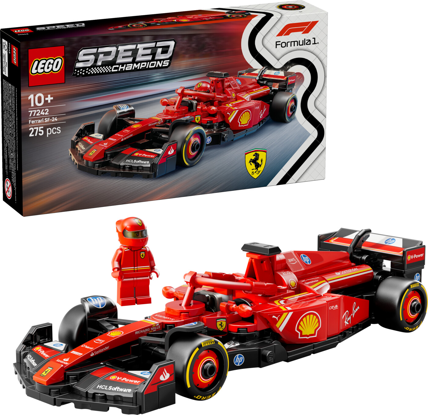Lego Speed Champions - Ferrari Sf - 24 F1 Racerbil