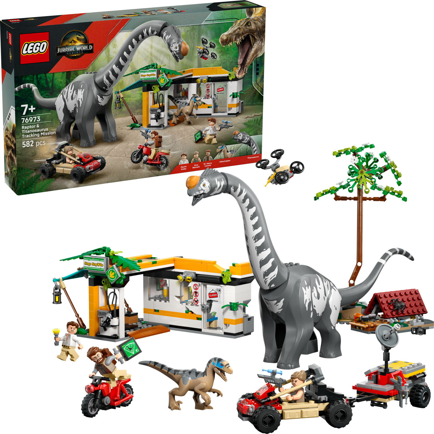 Lego Jurassic World - Raptor Og Titanosaurus