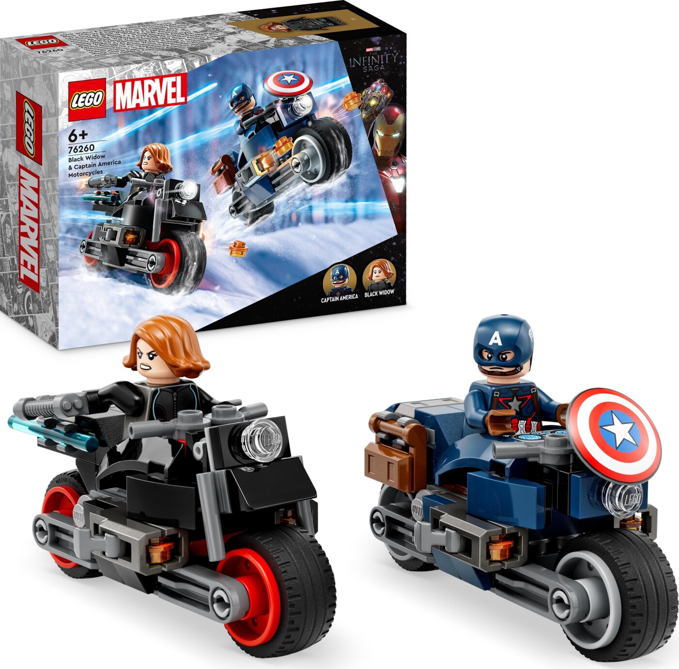 Billede af Lego Marvel - Captain America Og Black Widows Motorcykler - 76260 hos Gucca.dk