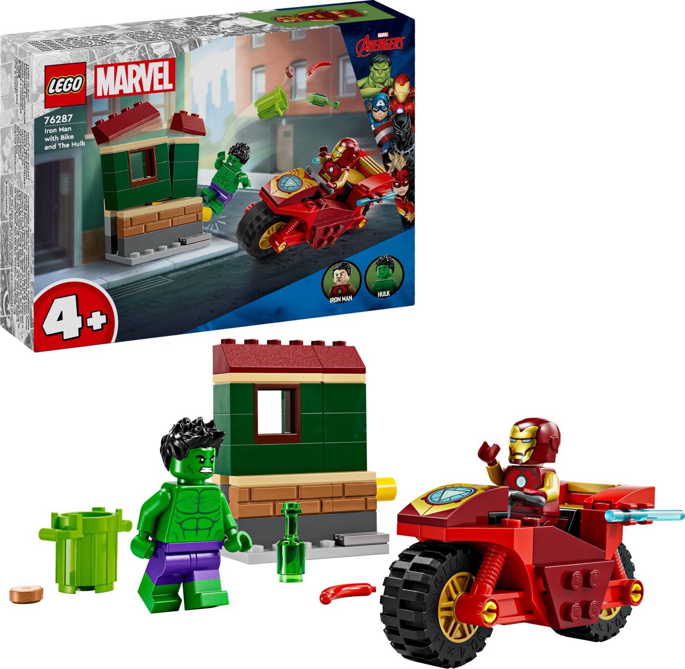 Lego - Super Heroes - Iron Man Med Motorcykel Og Hulk (76287)