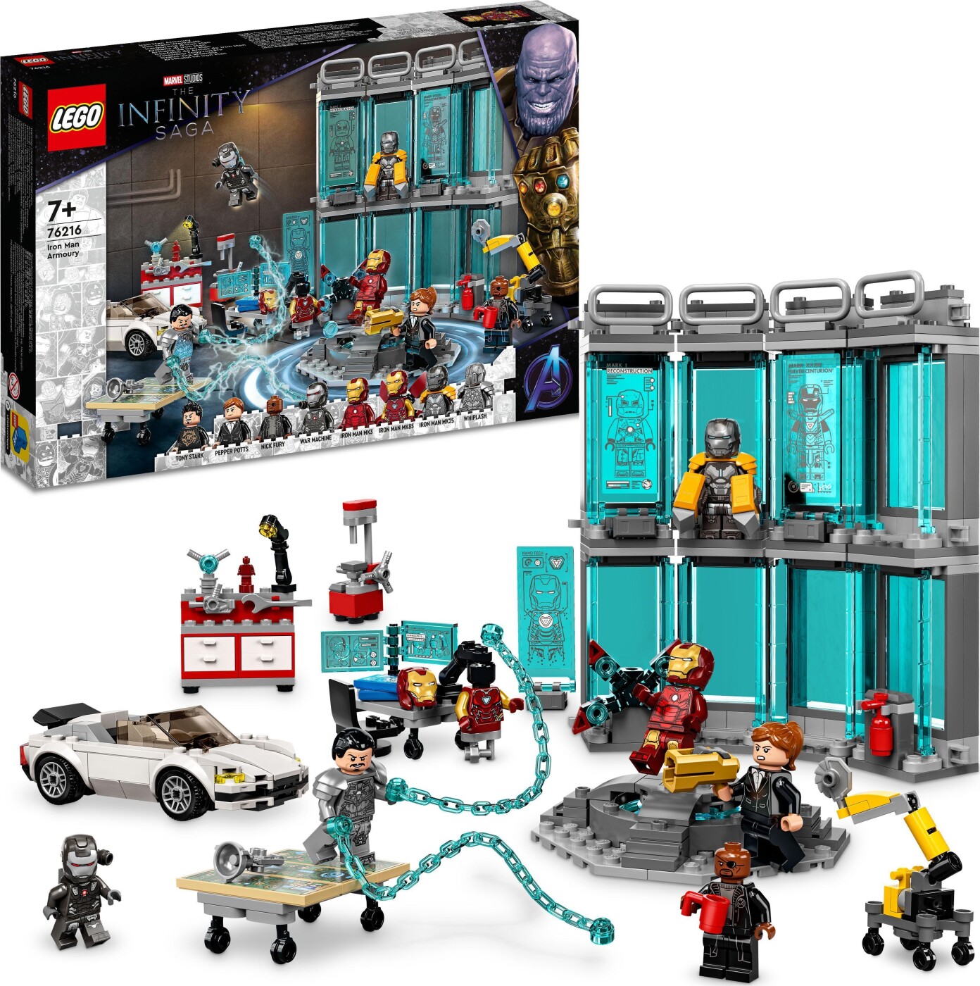 Se Lego Marvel - Iron Mans Våbenkammer - 76216 hos Gucca.dk