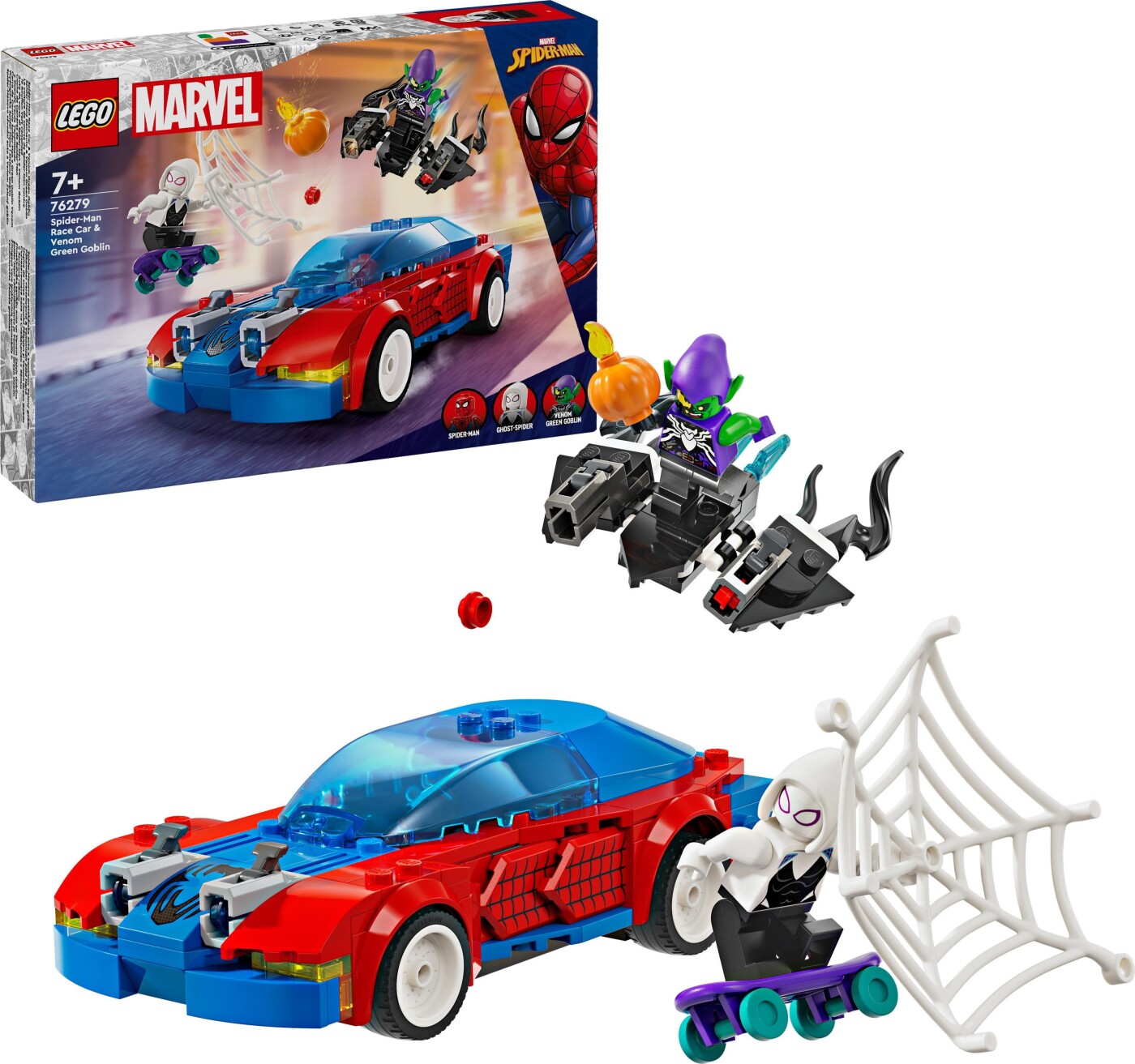 Billede af Lego Super Heroes - Spider-mans Racerbil Og Venom Green Goblin - 76279