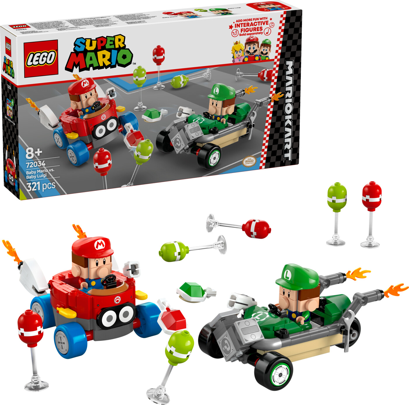 Lego - Super Mario - Mario Kart - Baby Mario Mod Baby Luigi (72034)