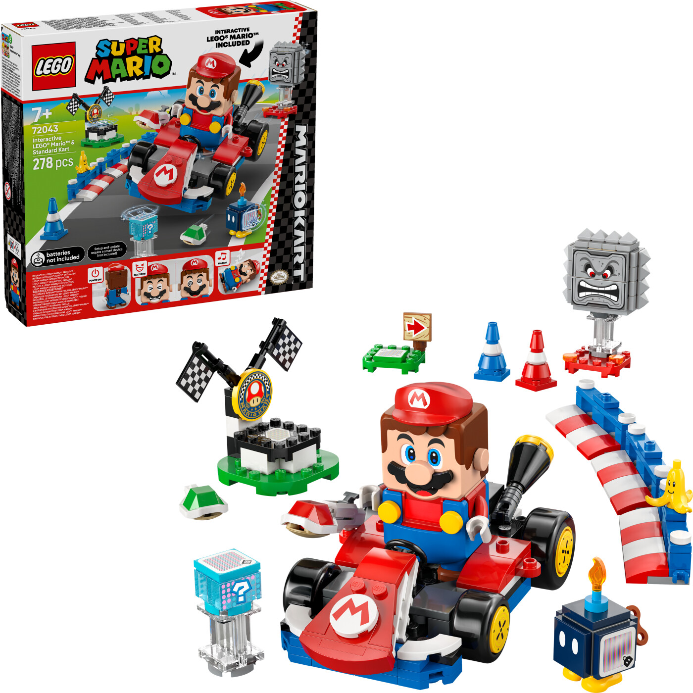 Lego Super Mario - Mario Kart - Interaktiv Mario Og Standard Kart