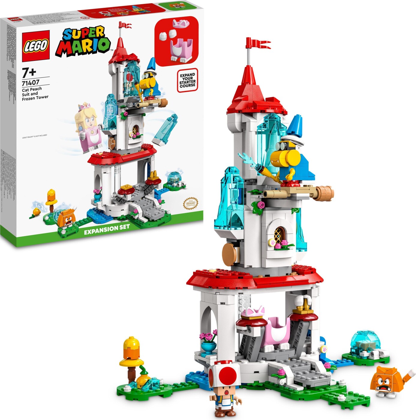 Billede af Lego Super Mario - Peach Kattedragt Og Frosttårn Udvidelsessæt - 71407