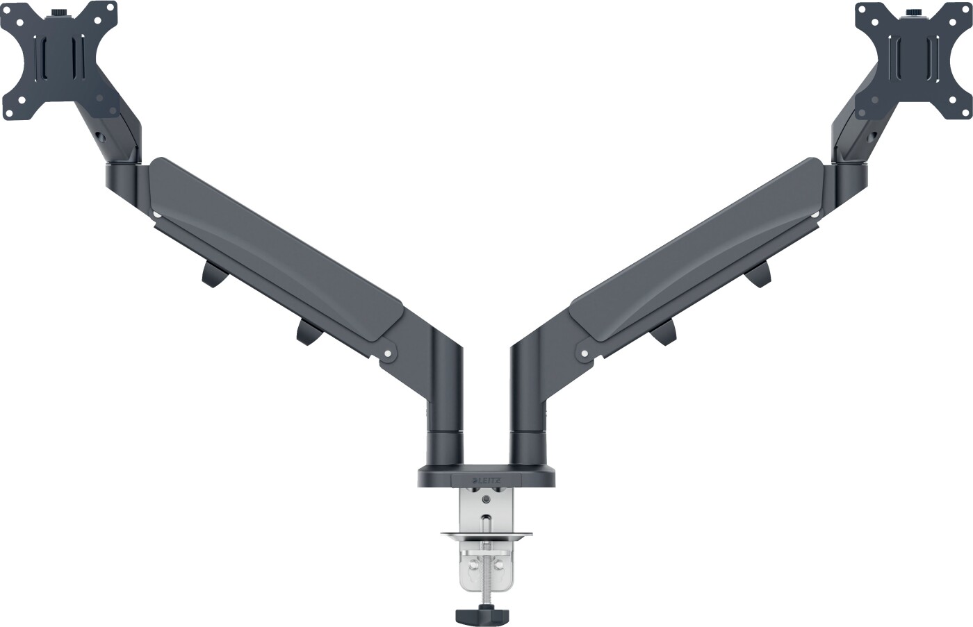 Leitz - Ergo Monitor Arm Space-saving Dual - Dark Grey