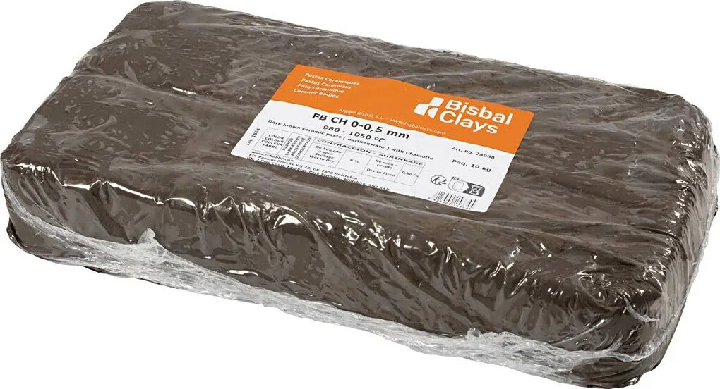 Ler Til Keramik - Med Chamotte Og Mangan - Mørk Brun - 10 Kg billede