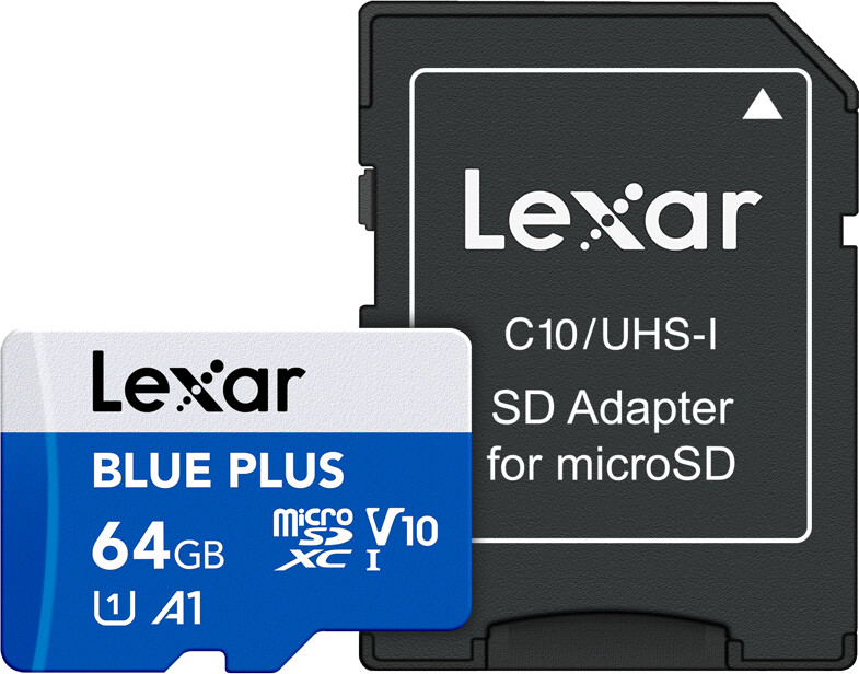 Lexar - Microsdhc Blue Plus Uhs-i With Sd Adapter 64gb