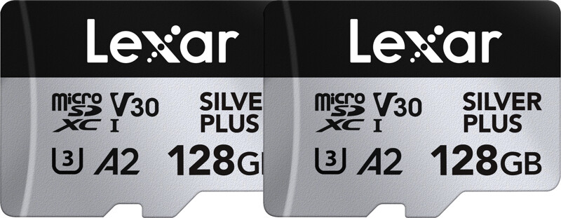 Lexar - Microsdxc Professional Silver Plus Uhs-i/u3/a2/4k R205/w150 (v30) - 128gb - 2-pack