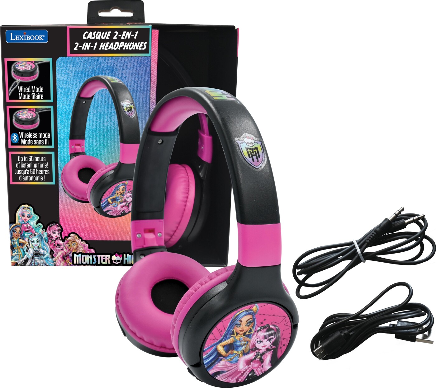 Monster High - Bluetooth Høretelefoner Til Børn - Pink - Lexibook