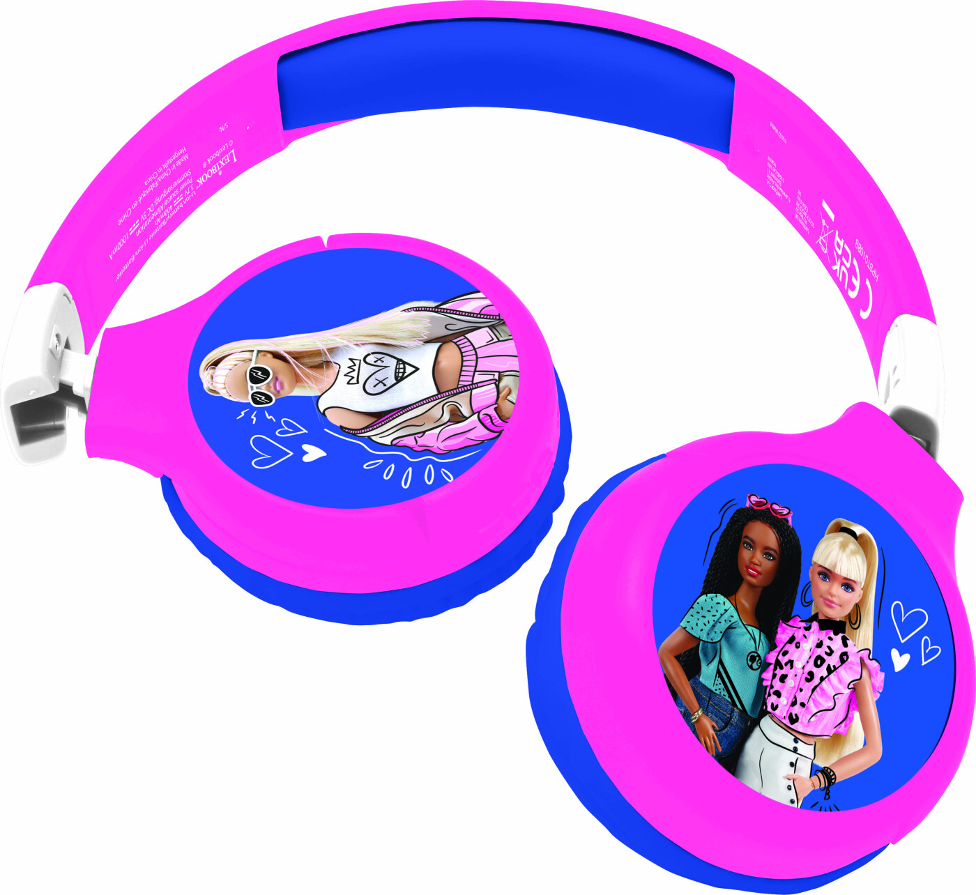 Trådløse Høretelefoner Til Børn - Barbie - 2 I 1 Bluetooth Foldbare Hovedtelefoner