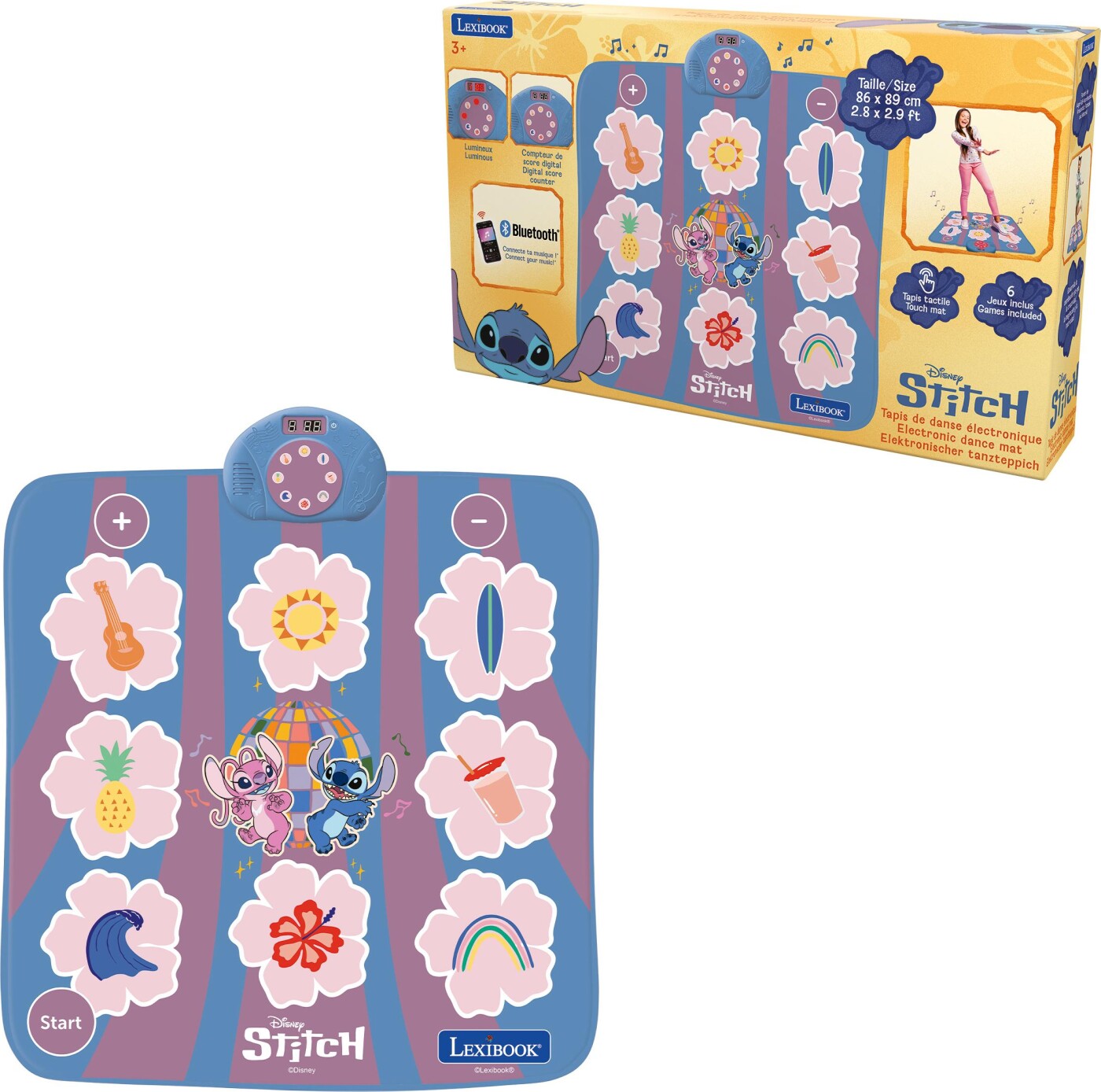 Lexibook - Stitch Electronic Dance Mat - Bluetooth Dansemåtte