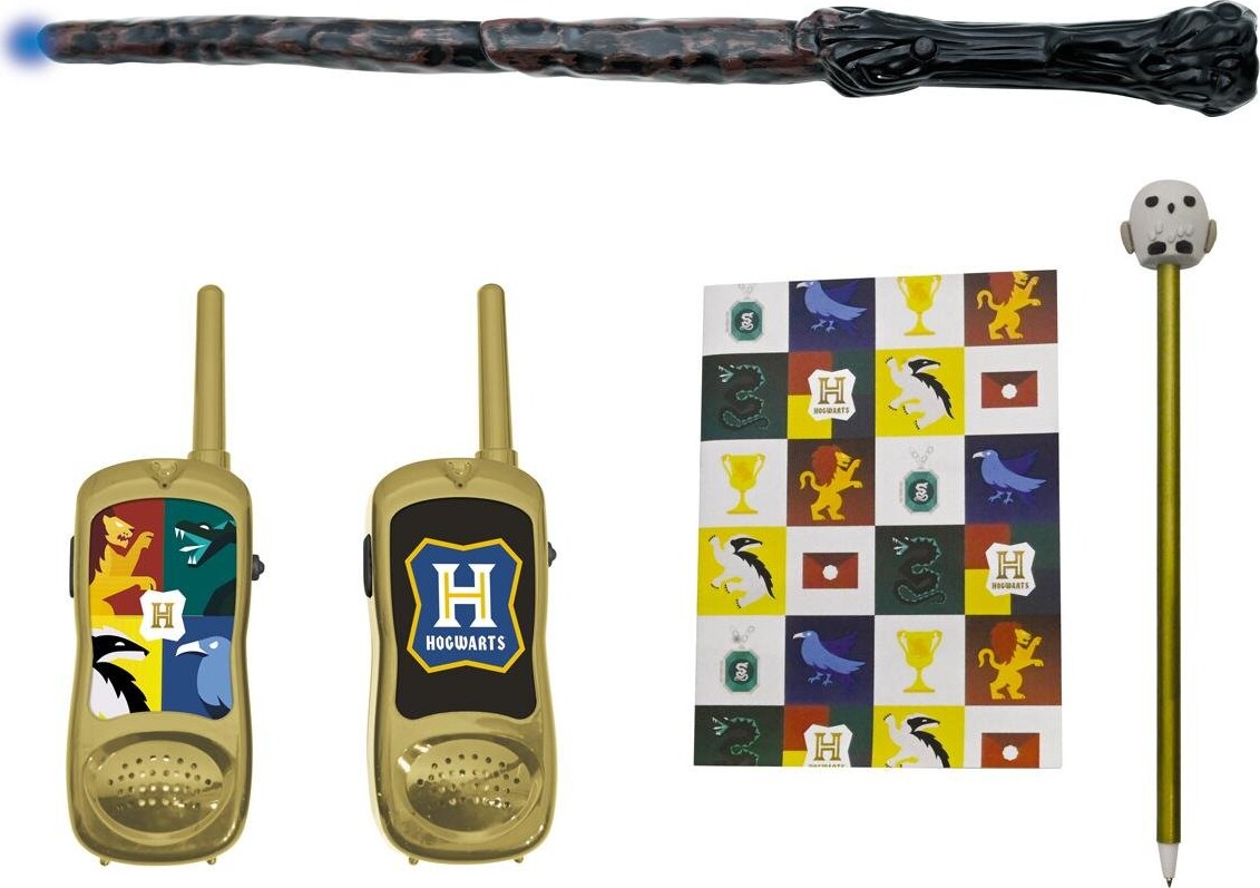 Harry Potter - Walkie-talkie Sæt Med Tryllestav, Hæfte Og Blyant