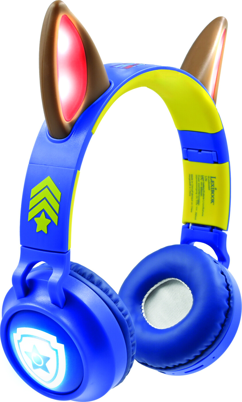 Paw Patrol - Trådløse Høretelefoner Til Børn - Med Lys - Blå