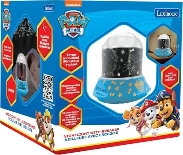 Lexibook - Paw Patrol Natlampe Projektor Med Højttaler