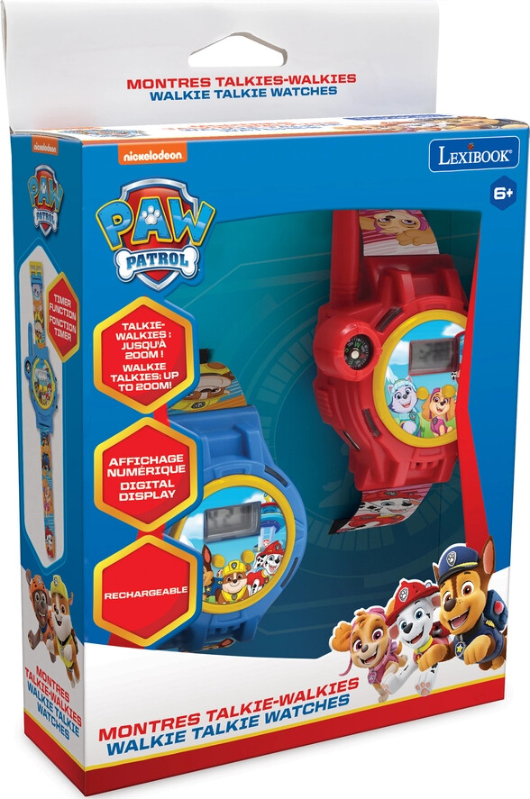 Paw Patrol Walkie Talkie Ur Sæt - 200 M - Lexibook