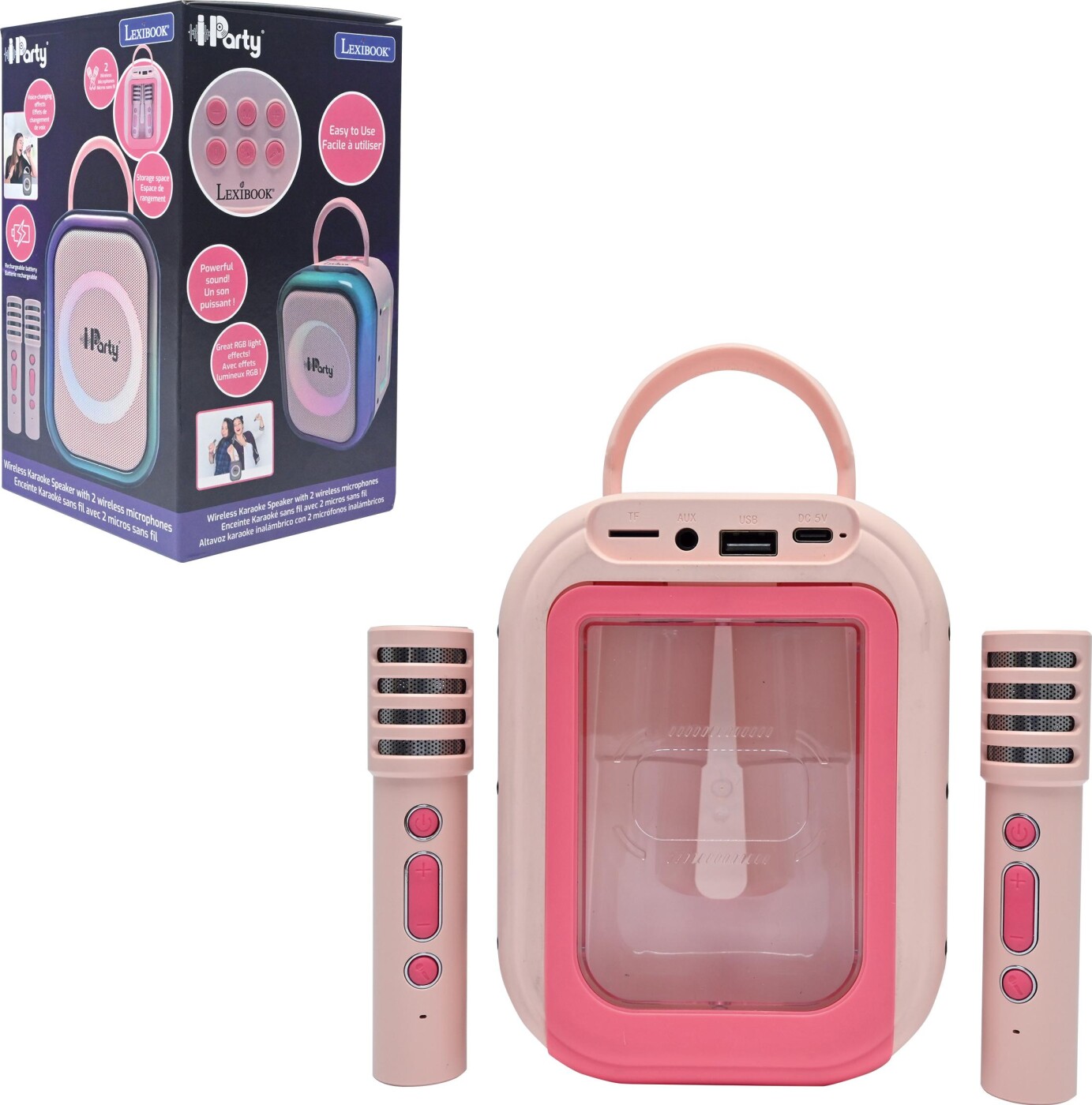 Lexibook - Iparty Karaoke Sæt Til Børn - Højtaler Med 2 Mikrofoner