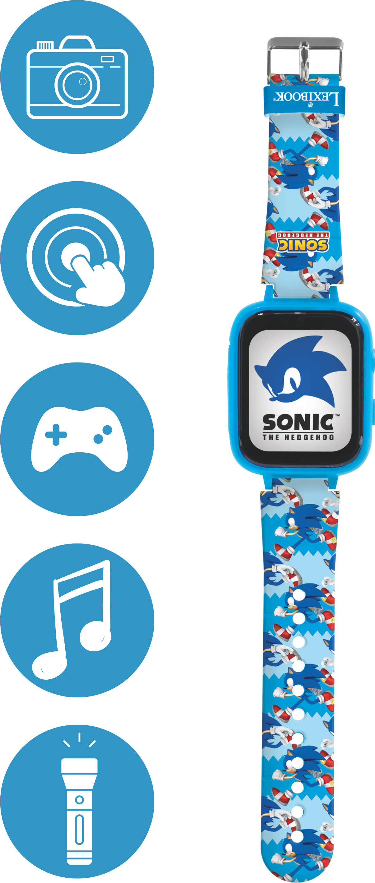 Lexibook - Sonic Kids Smartwatch Med 8gb Hukommelseskort Medfølger