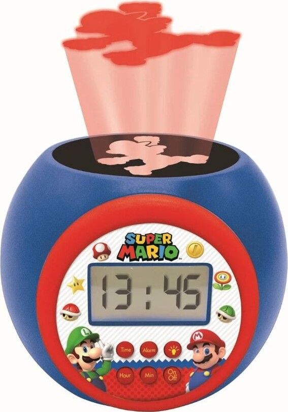 9: Vækkeur Til Børn Med Super Mario Tema + Projektor - Lexibook