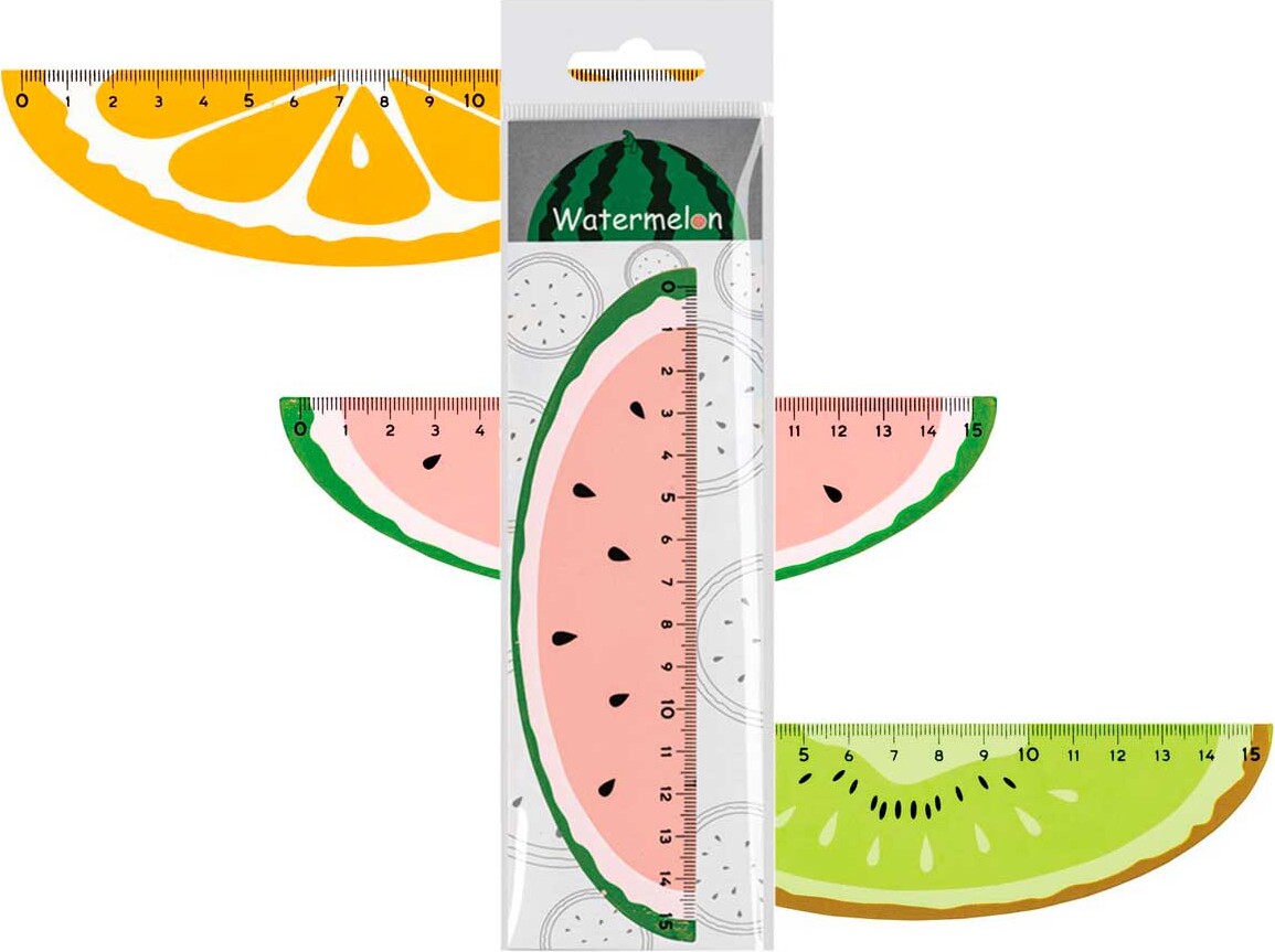 Lineal 15 Cm - Træ Assorterede Frugter - Centrum