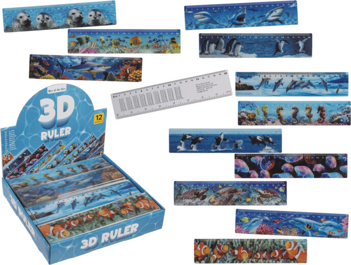 Lineal 20 Cm - Sealife 3d Assorterede - Out Of The Blue