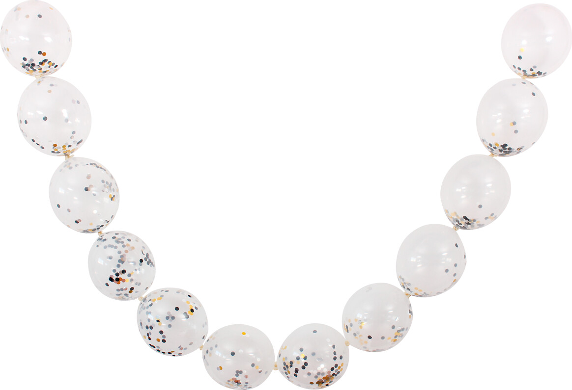 Link-konfettiballon Guld / Sølv / Sort 12stk - Scanseason